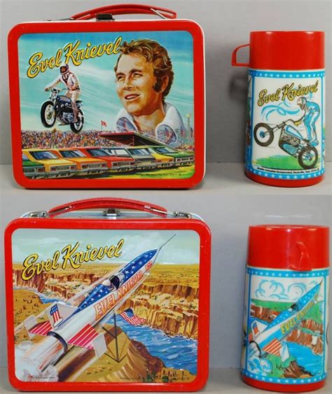 metal kids lunch box evil kenevil|Evil Knievel Lunch Box .